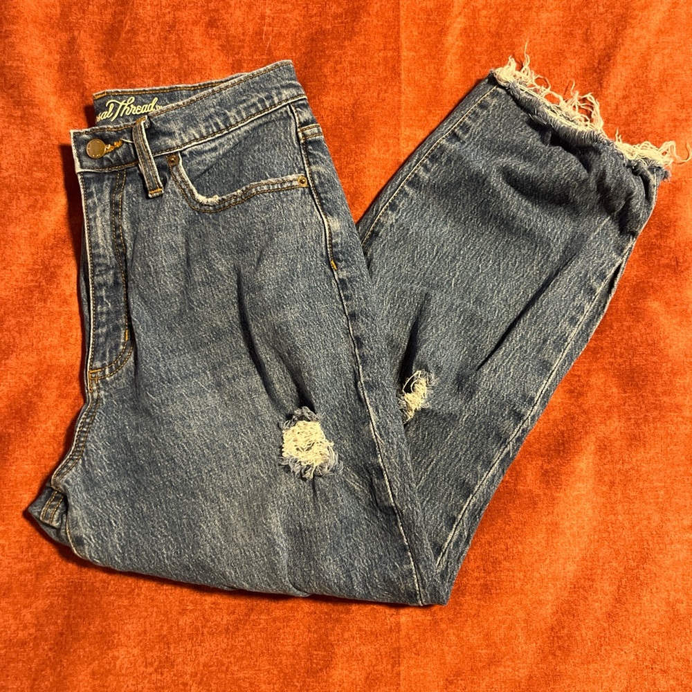 Medium Wash Universal Thread Distressed Vintage Straight High Waisted Jeans